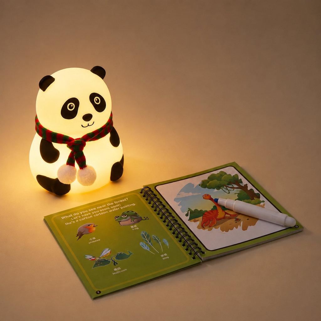 Bedtime Comfort Set | Panda Night Lamp & Water Magic Book