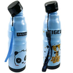Kids Water Bottle 650ml | Cute Minions Panda Rabbit Design | Leak-Proof BPA Free | Random Color