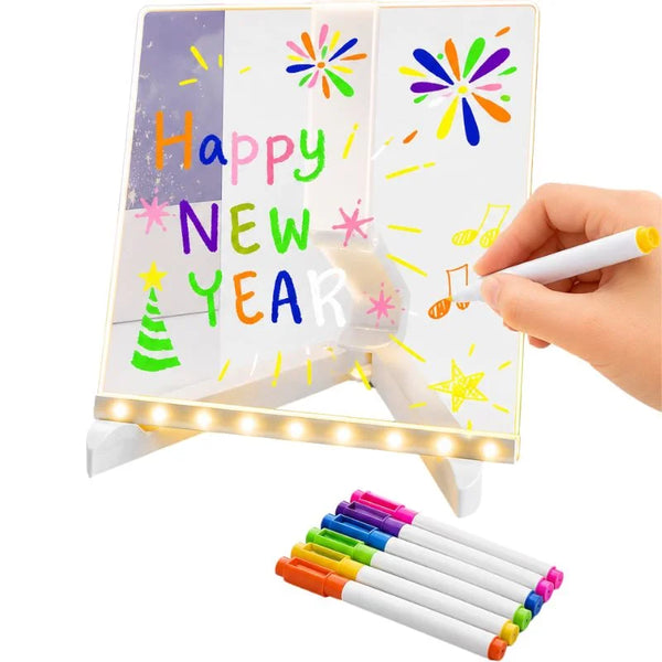 8x8 Inches LED Acrylic Writing Board with USB Light
